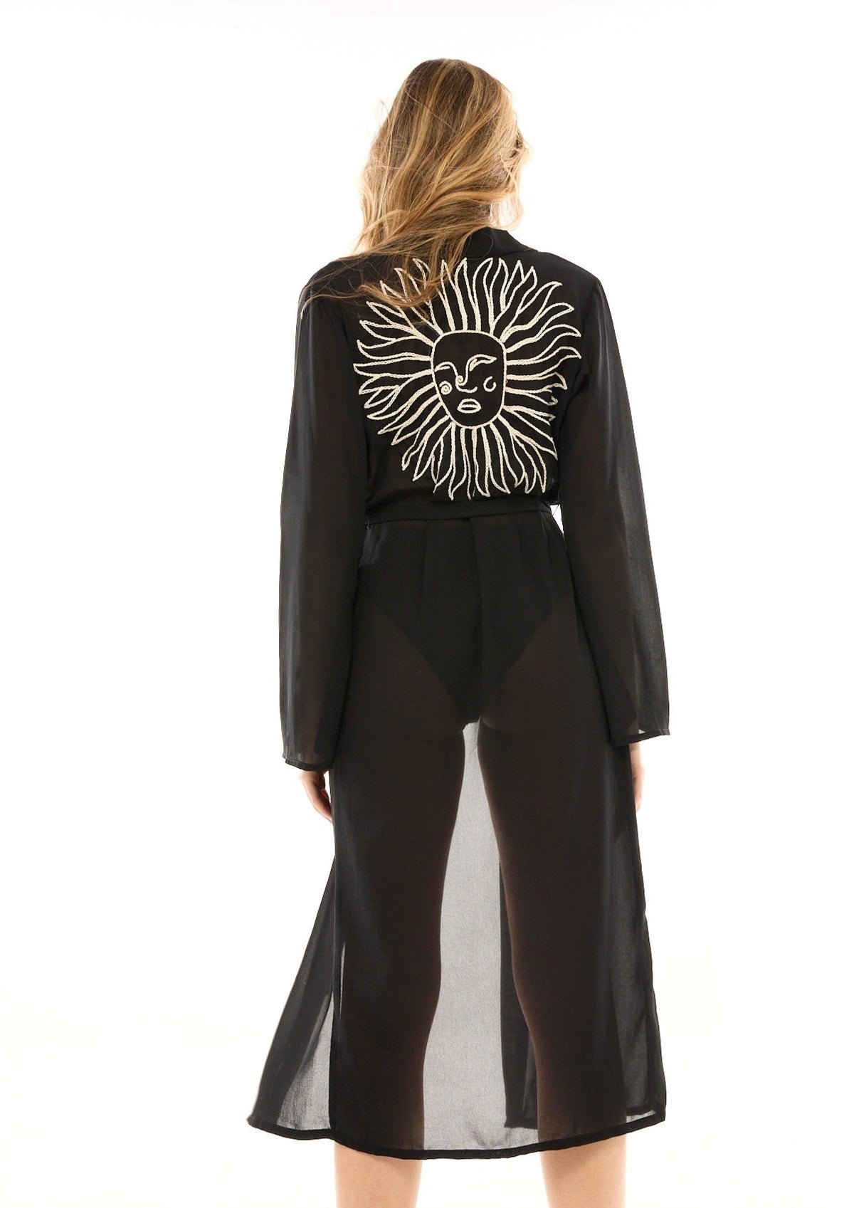 Handmade Embroidery Black Le Soilel Long Dress
