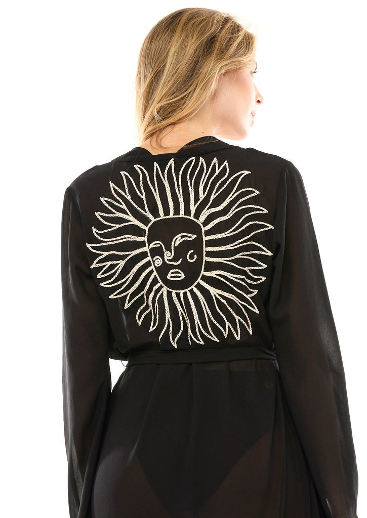 Handmade Embroidery Black Le Soilel Long Dress | Aguadulce Swimwear Handmade Embroidery Black Le Soilel Long Dress | Aguadulce Swimwear
